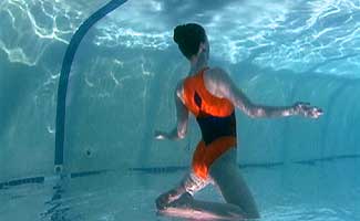 Deanna underwater. Video still from "Airs Above the Ground." 2007, Janet Biggs.
