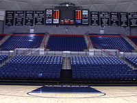 Still from Janet Biggs Video Installation 'One on One' - University of Connecticuts Gampel Pavillion